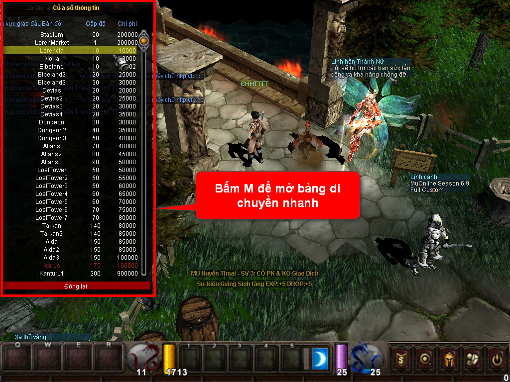 Chức năng chính của Game MU Bảo Kim Chức năng chính của Game MU Bảo Kim