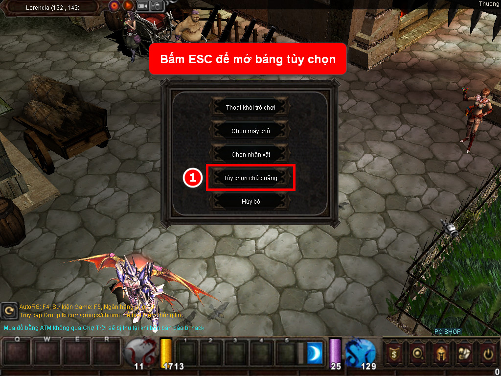 Chức năng chính của Game MU Bảo Kim Chức năng chính của Game MU Bảo Kim